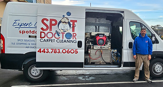 Spot Doctor carpet cleaning truck in Ocean City and Ocean Pines, MD